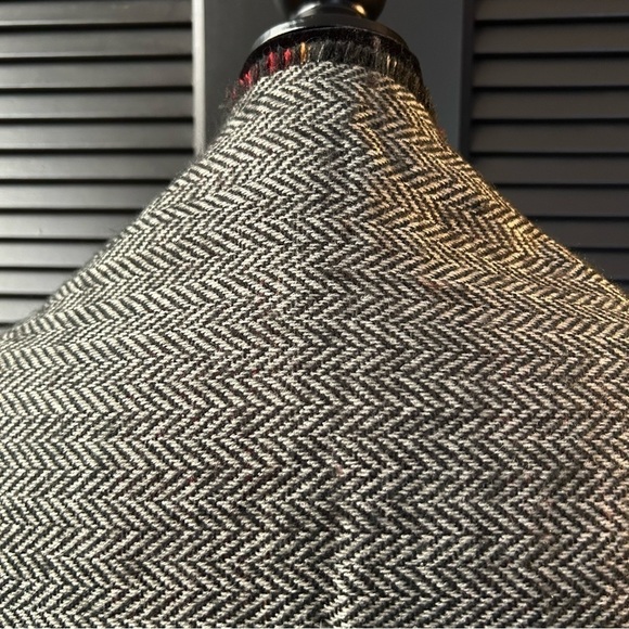 Perfect Winter Scarf! One Side is Red Plaid the Other Black & White Herringbone - Picture 14 of 16